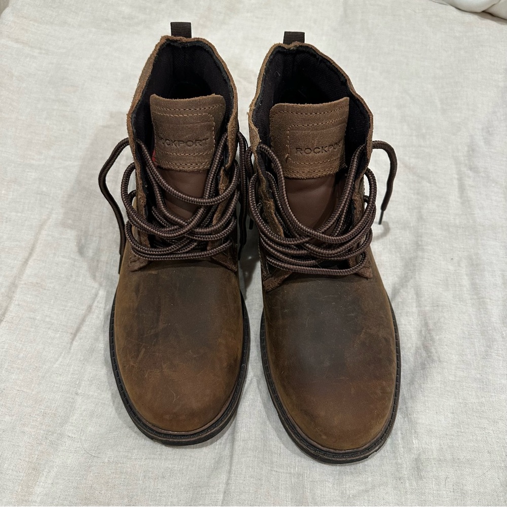 Rockport Mens Rugged Bucks Waterproof Chukka Boots Brown Leather Size 8.5 - Picture 2 of 6
